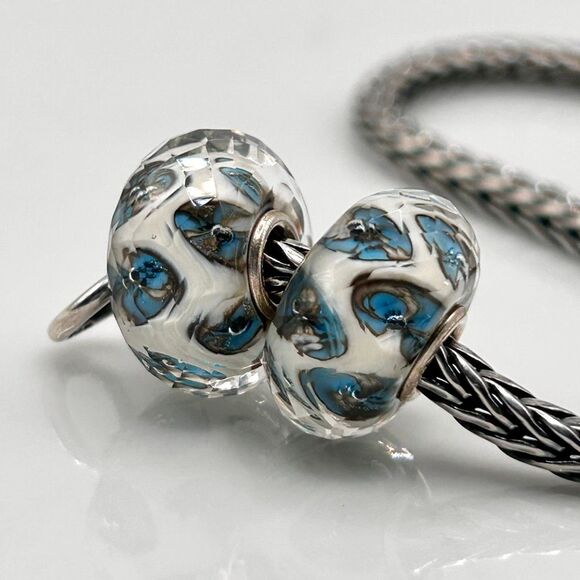 TROLLBEADS Blue White Faceted Unique LAA 925S NEW! $ Per Bead - Picture 4 of 6